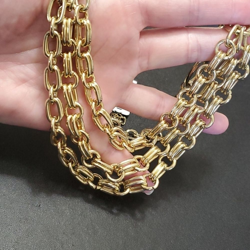 Alfani gold tone layered necklace 20-23"